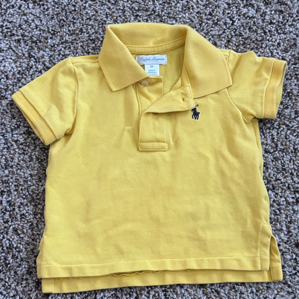 Ralph Lauren Kids Bright Yellow Polo with Navy Pony 9M